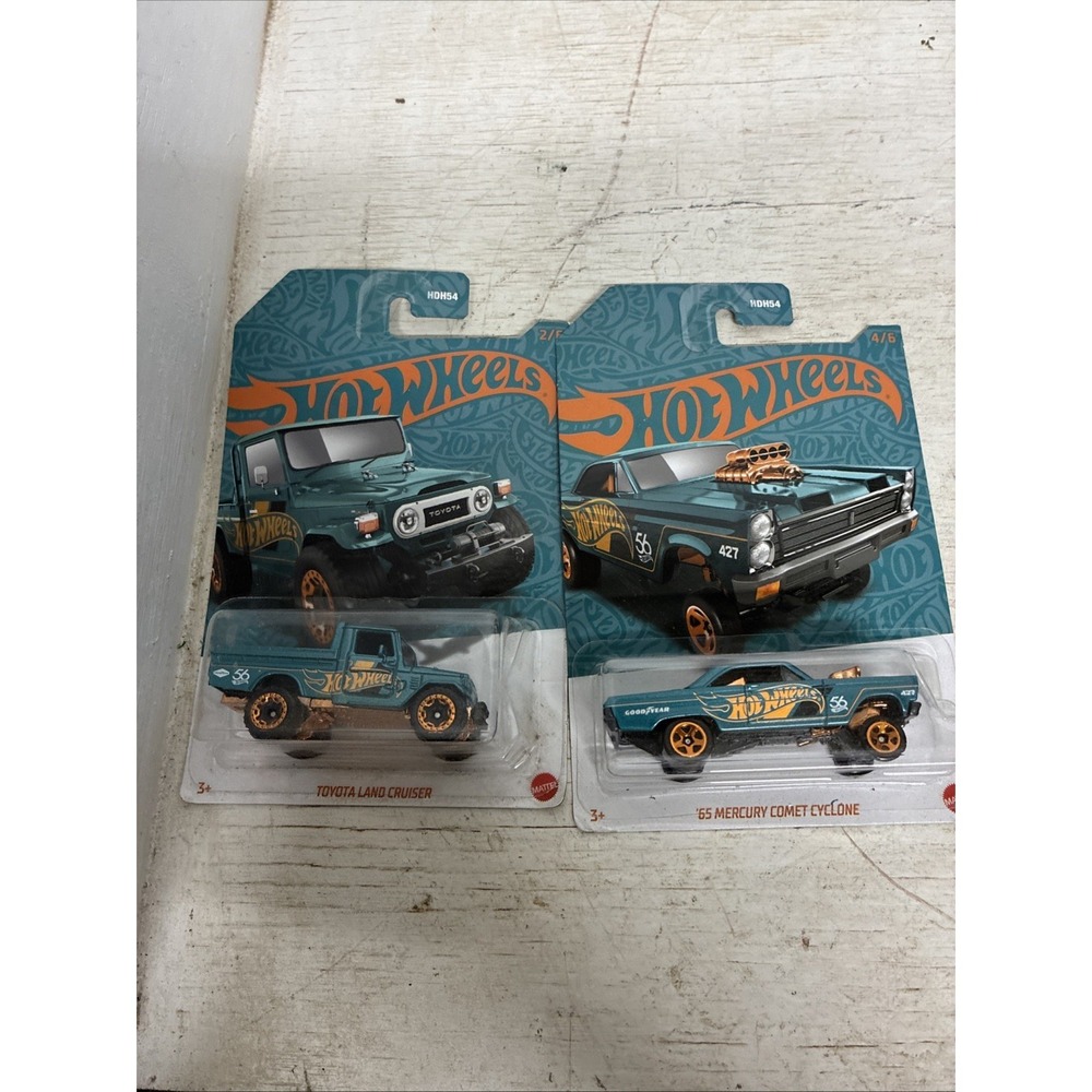 Two HOT WHEELS '65 Mercury Comet Cyclone And Toyota Land Cruiser NIP